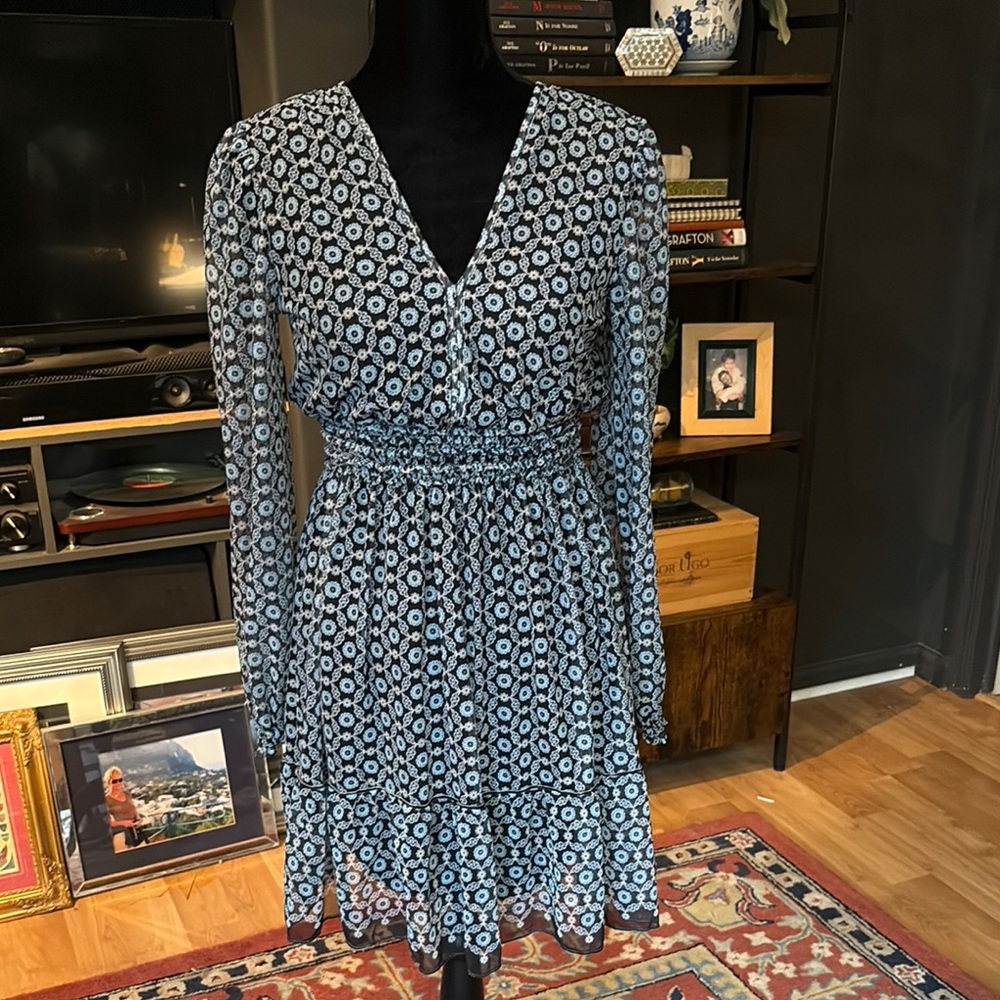 Max Studio Floral Blue Dress 438